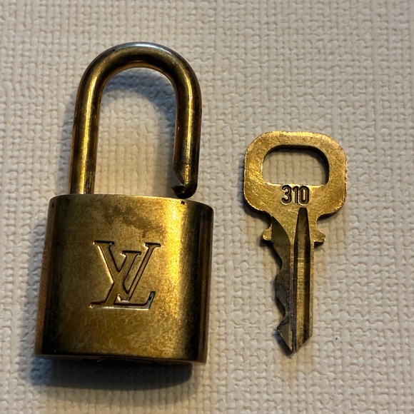 Louis Vuitton Accessories - Brass Louis Vuitton Pad Lock and Key Set Purse Charm No. 310